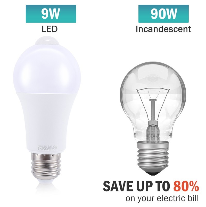 LED Motion Sensor Light Bulb 90W Equivalent Energy Saving Lamp E27 6000K 1~6Pack gallery