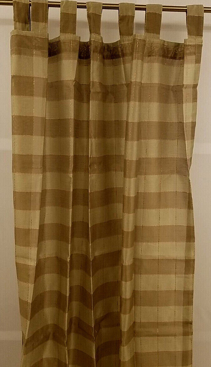 2PC NEW VINTAGE Joelle Embroidered Squared Tab Top Window Curtain Panel 52x63 gallery