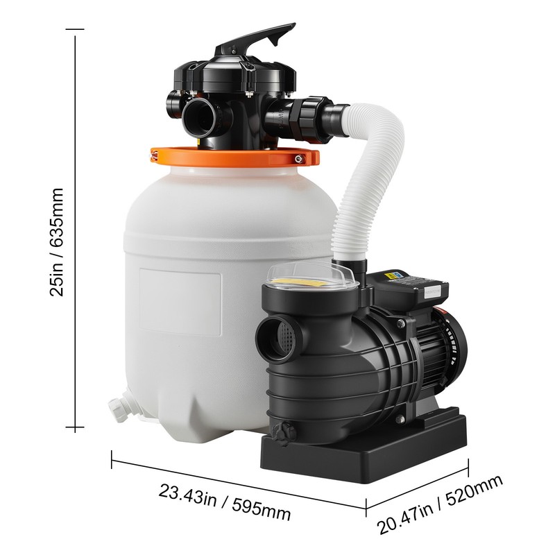Uimoso 12" Sand Filter Pump with Timer, 3000 GPH, 0.5 HP for Above-Ground Pools gallery