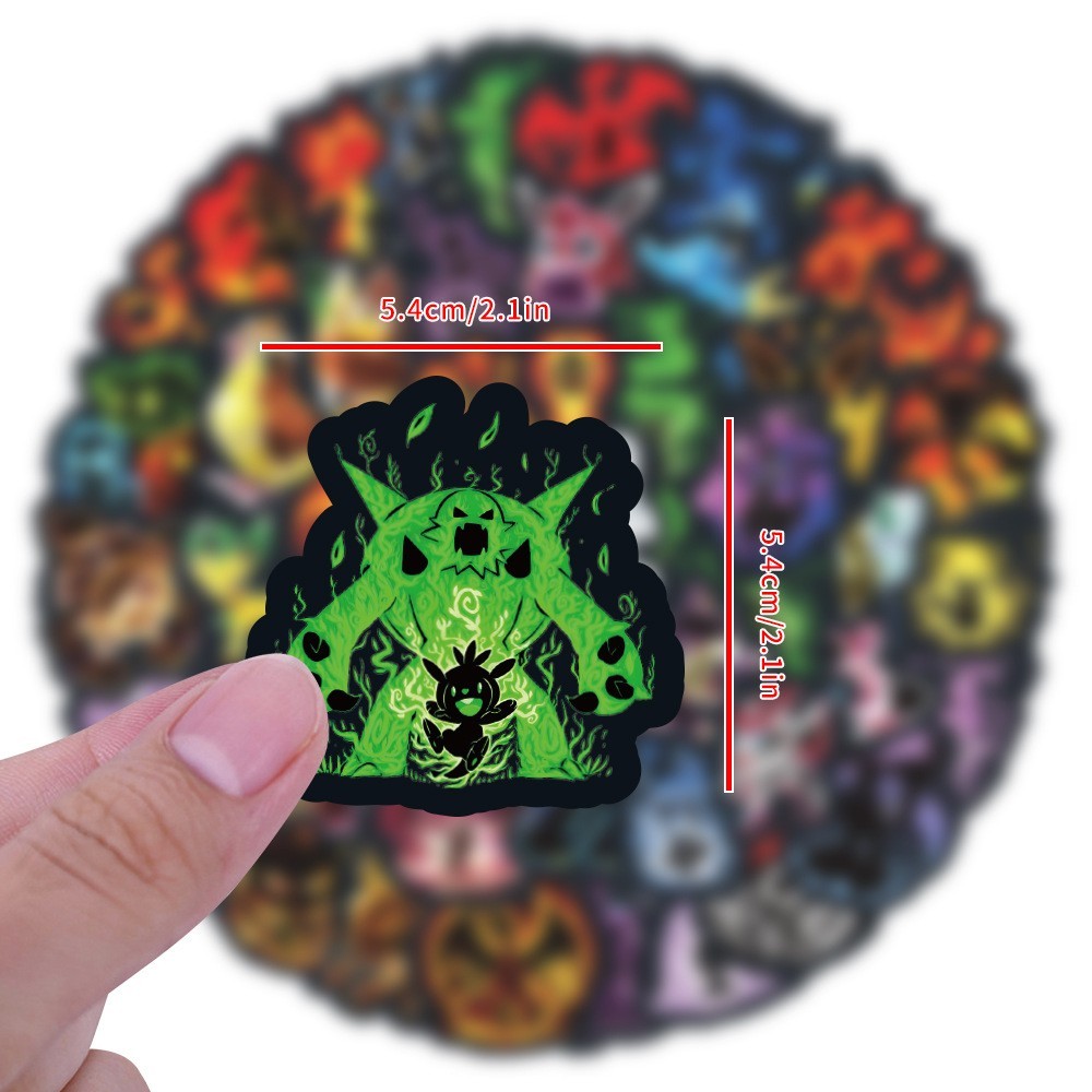 60PCS Neon Pokemon Stickers Waterproof Vinyl Laptop Water Bottle Skateboard Deca gallery
