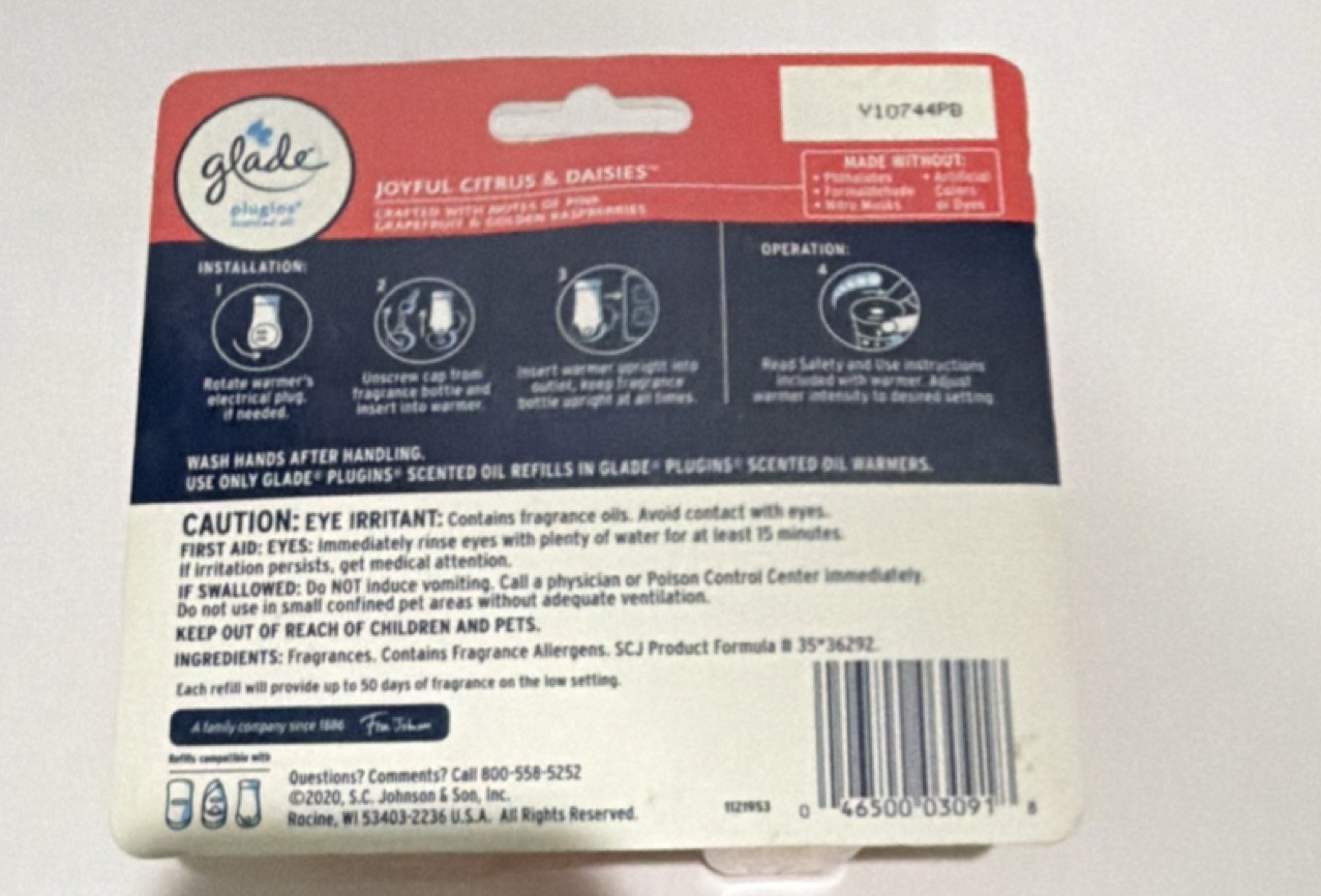 Glade PlugIns Odor Eliminator Oil Refills Joyful Citrus & Daisies 5 Pack gallery