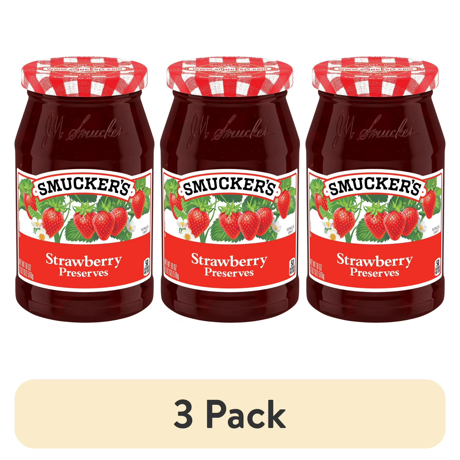 (3 pack) Smucker's Strawberry Preserves, 18-Ounce gallery