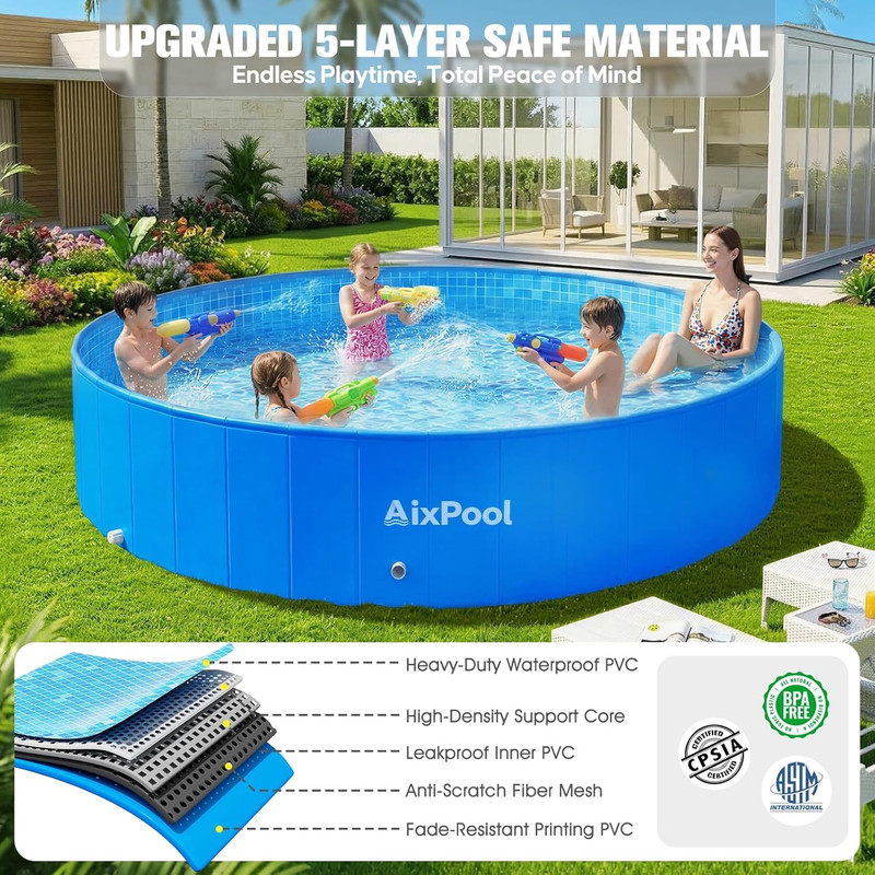 2026 Large Foldable Pool,Non-Inflatable Pool for Adult,Foldable Swimming Pool,Pl gallery