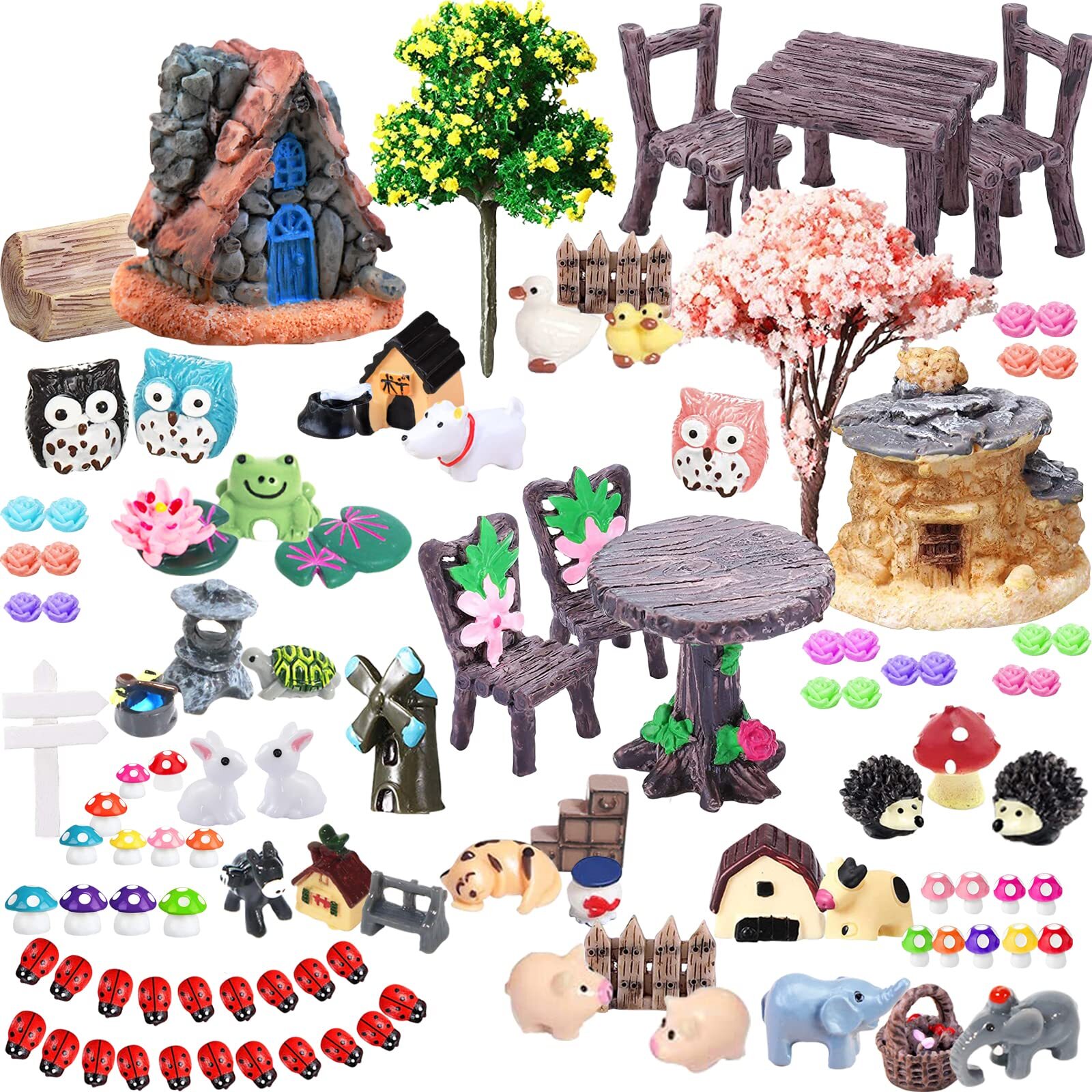 Selected 108 Pcs Fairy Garden Accessories Fairy Garden Kit Miniature Figurines gallery