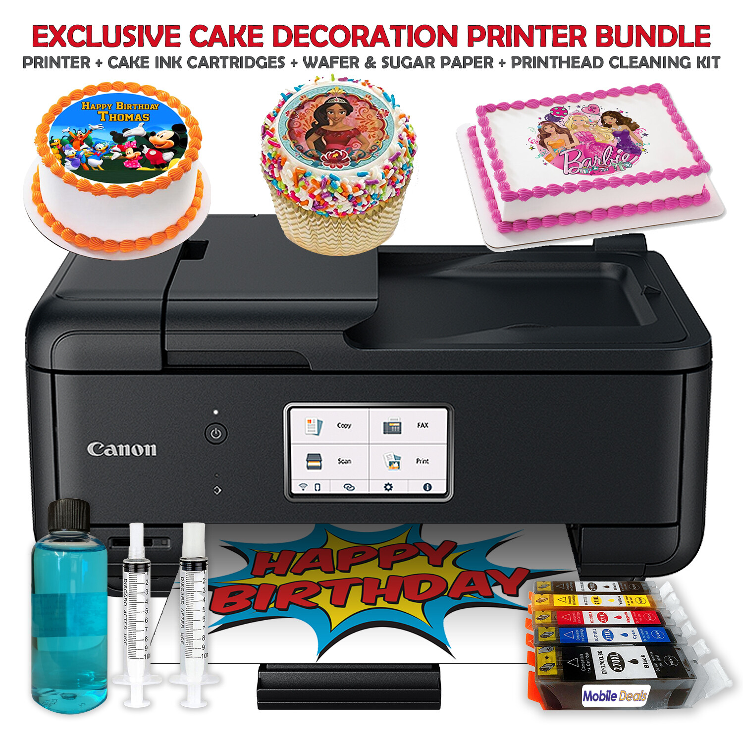 Canon Cake Topper Image Printer, Edible Ink Cartridges, Wafer & Sugar Sheets Kit gallery