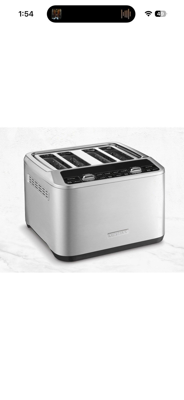 CUISINART 4 Slice Motorized Digital Toaster CPT 540 Open Box New Small Dent gallery