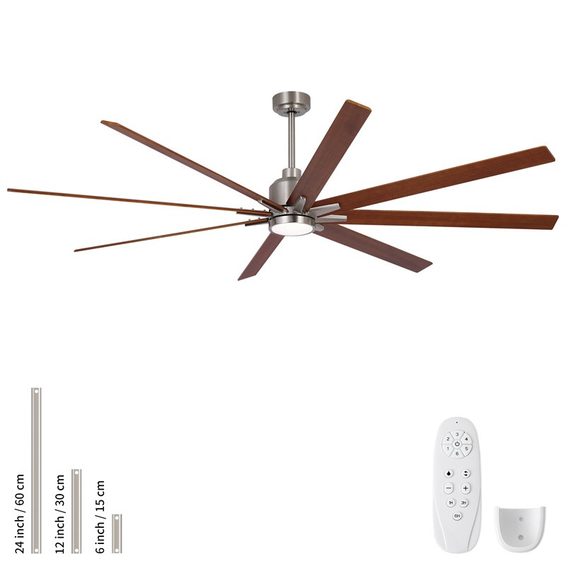 84" Farmhouse Ceiling Fan 8 Solid Wood Blades DC Motor 10000CFM for Large Room gallery