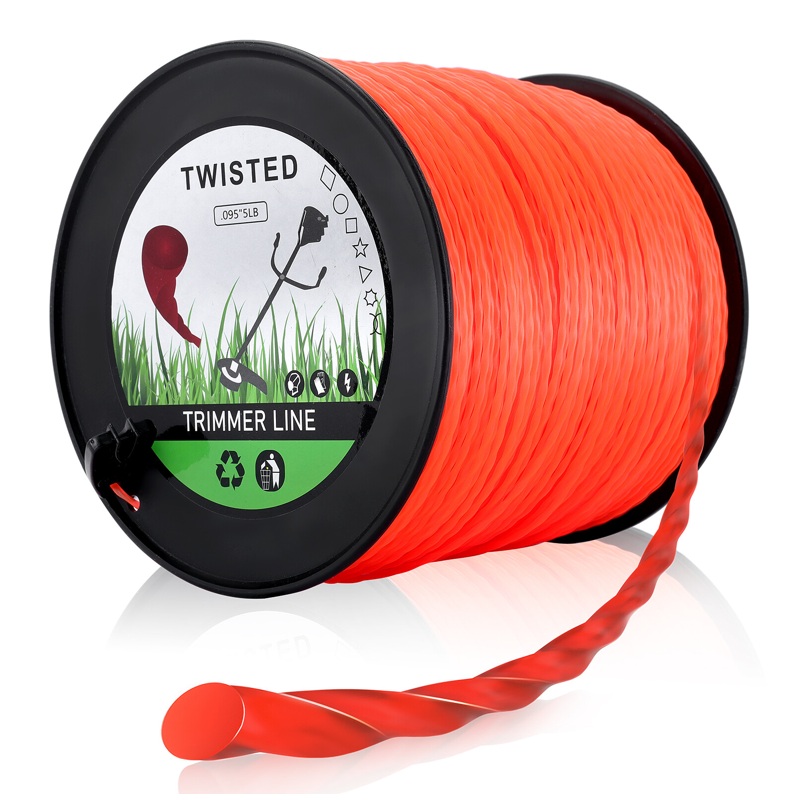 5LB .095" Weed Eater String , Commercial Grade Round Twist Nylon Trimmer Line gallery
