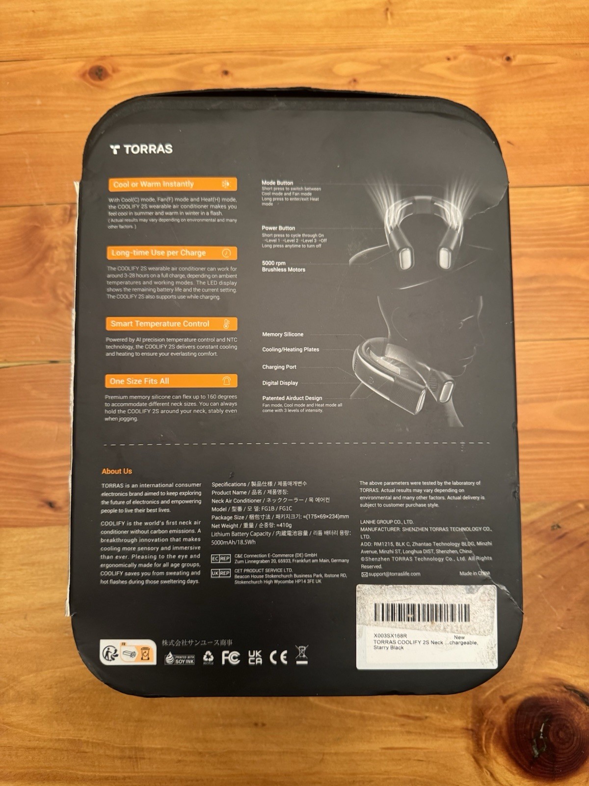 TORRAS - Coolify 2S Smart 3-in-1 Neck Air Conditioner Cooling Heating Fan Black gallery