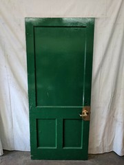 Single School 5 Panel Wood Door Architectural Salvage 35-3/4×83 Green