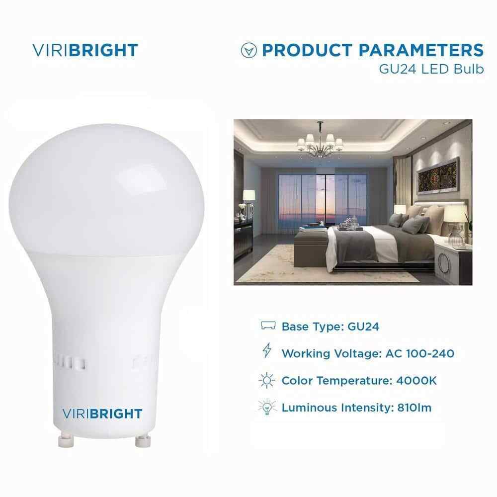 Viribright 60-Watt Equivalent GU24, LED Light Bulb, Cool White 4000K (6-Pack) gallery