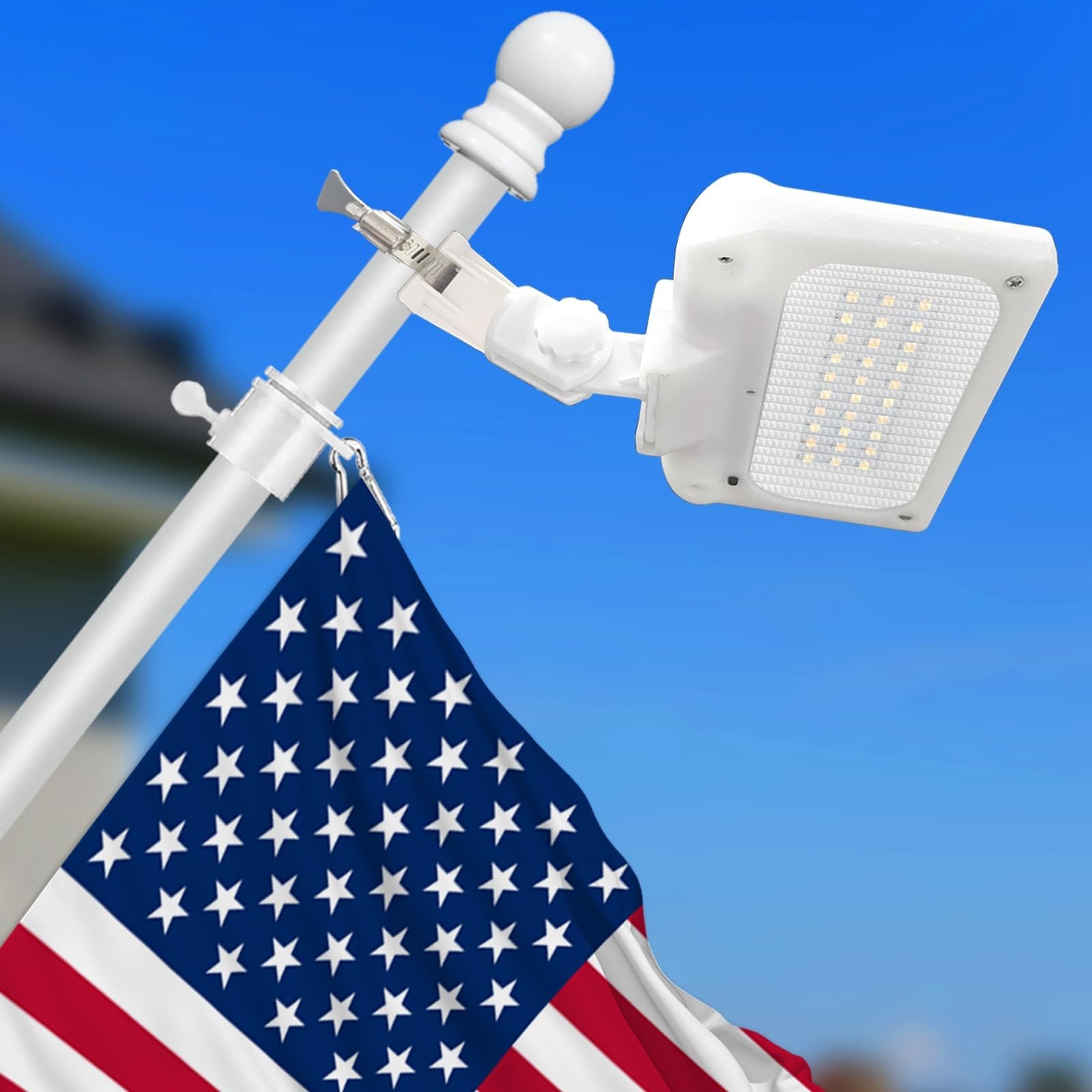 Solar Flag Pole Light, Bright White 4000k Flagpole Light Upgrade Solar Powere... gallery