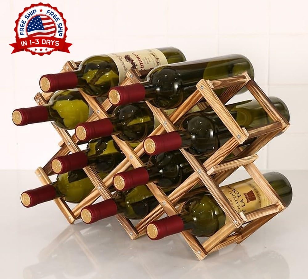 Botellero apilable independiente para encimeras y armarios con diseño plegable. gallery