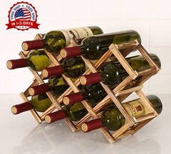 Botellero apilable independiente para encimeras y armarios con diseño plegable.