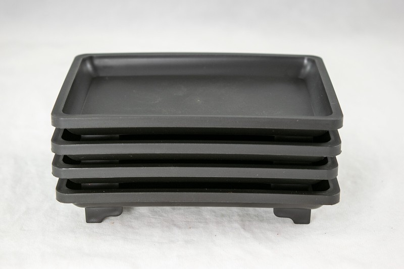 4 Sets Plastic Cactus Succulent Planter Bonsai Training Pot + Tray 5"x 3.5"x 2" gallery