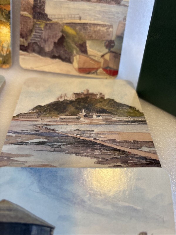 Cornwall CorkBacked 6 Coasters New In Box By Mollie Fisher 3.5/8” Seaside (a38 gallery