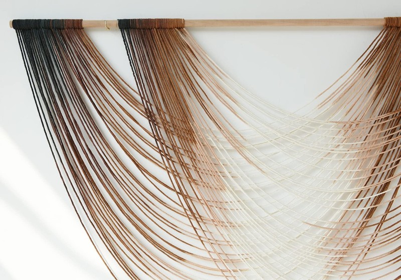 Macrame Wall Hanging Dip Dyed Large Fiber Wall Art Macrame Wall Decor Boho Be... gallery