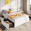 White Boucle Full Size Bed Frame with 4 Drawers, Easy Assembly gallery