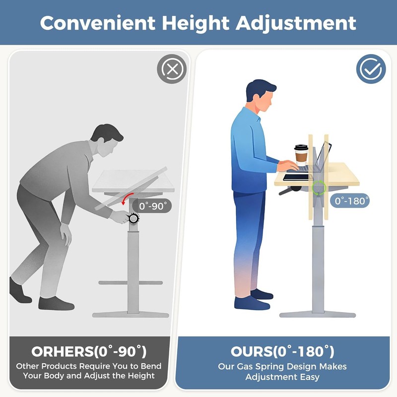 Small Standing Bilateral Inversion Desk,Portable Mobile Desk,Height Adjustable gallery