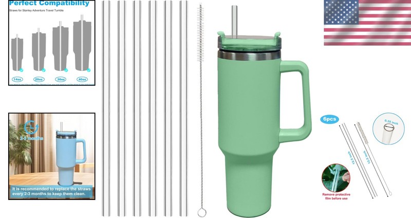 6 Pack Replacement Straw for Stanley Adventure Quencher 40 oz 30 oz Cup Tumbler gallery