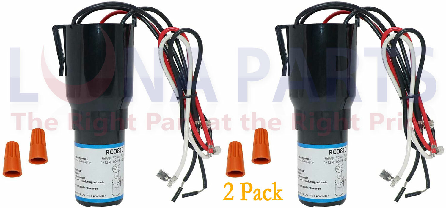 2 Pack 3 in1 Start Hard Start Kit Refrigerator Relay Capacitor Overload RCO810 gallery