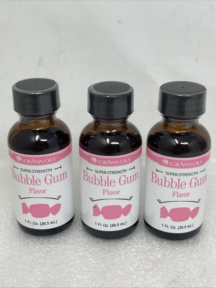 LorAnn Oils Super Strength Bubble Gum Flavor, 1 Fl Oz Bottles, Lot Of 3