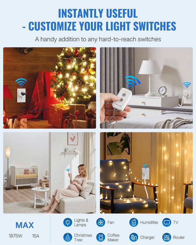 Remote Control Outlet Plug, Wireless Remote On Off Switch for Outlet, Remote ... gallery