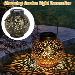 Solar Lantern Hanging Light LED Outdoor Retro Garden Lamp Waterproof Decor