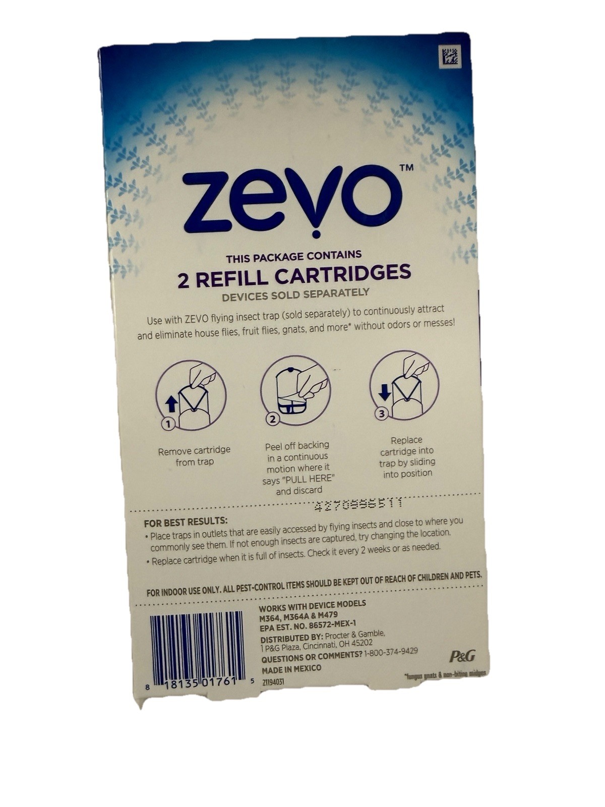 Zevo Flying Insect Trap Refill Cartridges, Bug Trap(4 Refill Cartridges) gallery