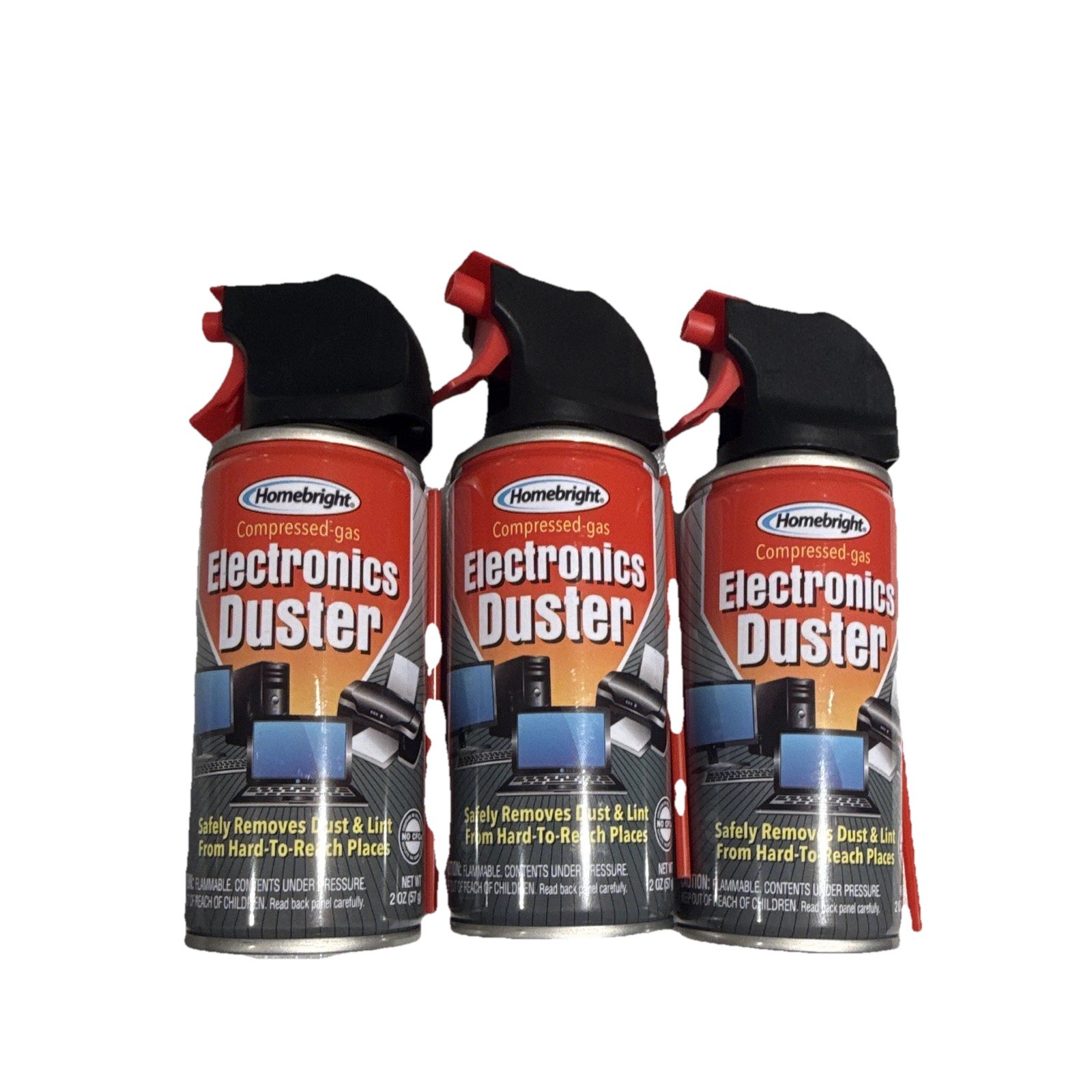 3 Pack! Air Duster Cans Spray Electronics 2 oz Computer Keyboard Lot of 3 gallery
