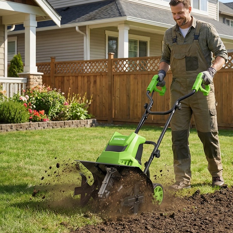 WORKPRO 12.5Amp Electric Corded Tiller Electric Tiller Cultivator 16" W x 8.7" D gallery
