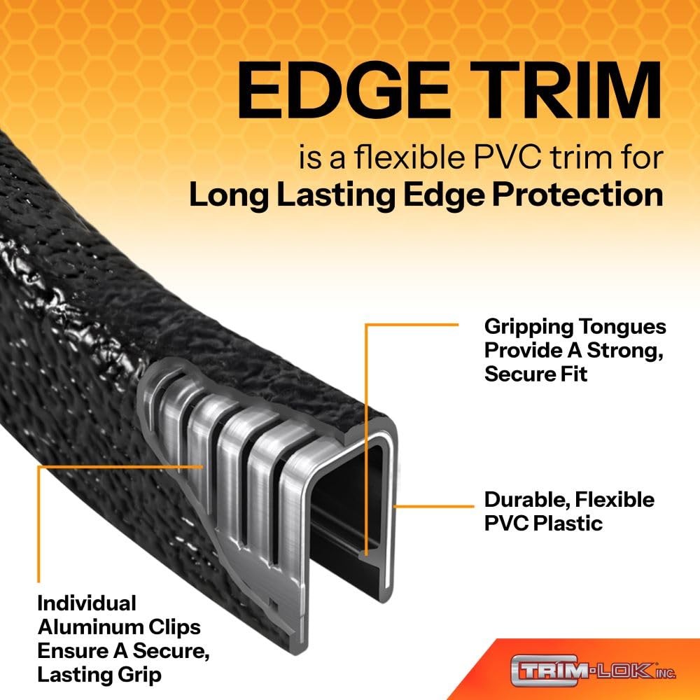 Edge Trim, Fits 1/4-Inch Edge, 1/2-Inch Leg Length, 25-Foot Length, Dual Grip... gallery