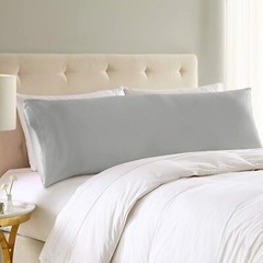 Egyptian Luxury Soft Brushed Microfiber Body Pillow Pillowcase 21″x60″ Lite Gray