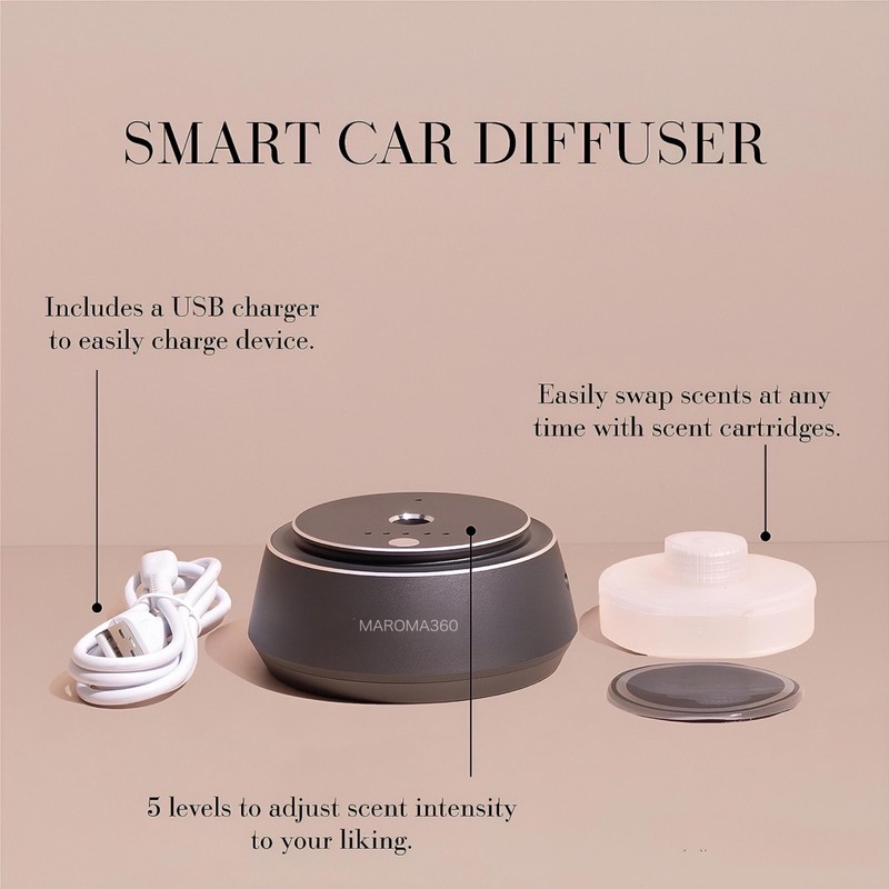 Aroma360 Smart Car Diffuser W/20ml Included / Ultrasonic Scenting Nanotechnology gallery