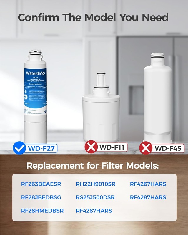 Waterdrop DA2900020B Refrigerator Filter, Replacement for Samsung DA2900020B gallery