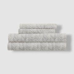 Kaycie Gray Herringbone Microfiber 4-Pc. Sheet Set – Twin Size