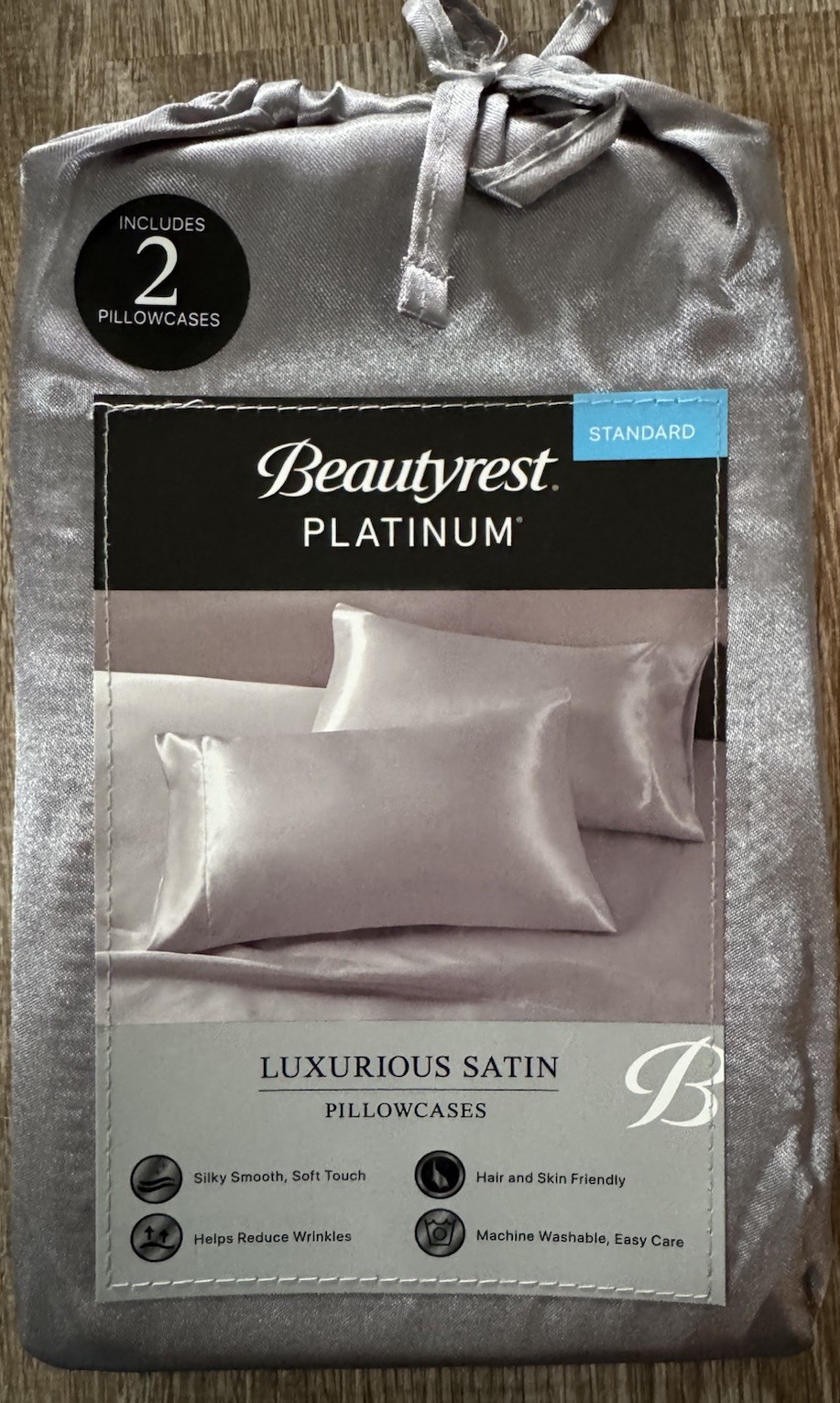 (2 Pack) Beautyrest Standard Luxurious Satin Silk Pillowcase Soft Bedding Pillow gallery
