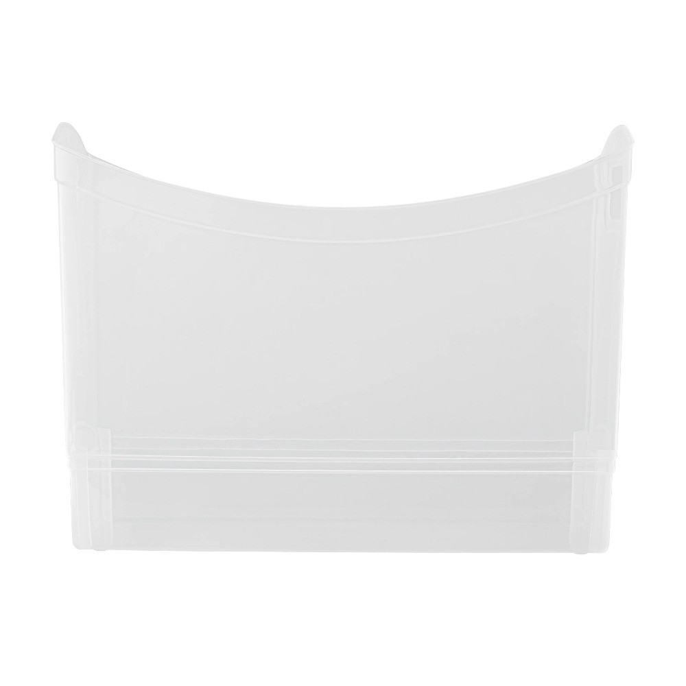 Plastic Utility Storage Bin 12 Qt Narrow Rectangle with Carrying Handles, Clear gallery
