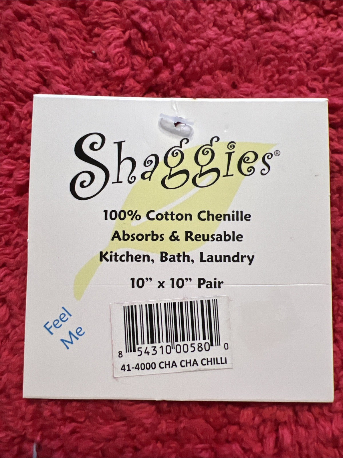 Janey Lynn’s Designs Shaggies Cha Cha Chili Washcloths New 10 X 10 Kitchen Bath gallery