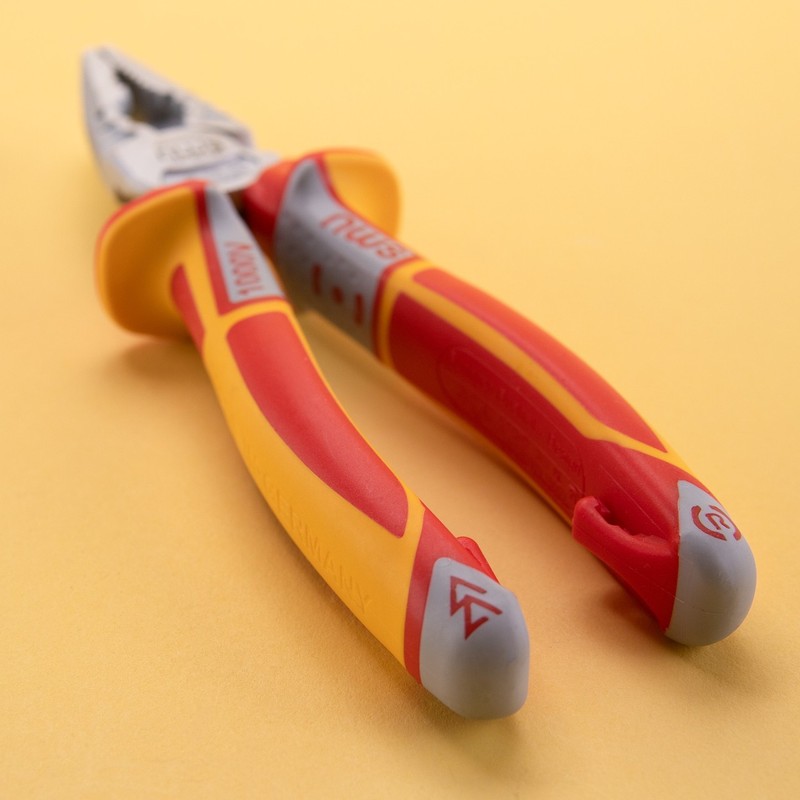 NWS 7" High Leverage Combination Pliers CombiMax VDE - Matte Chromium - SoftGrip gallery