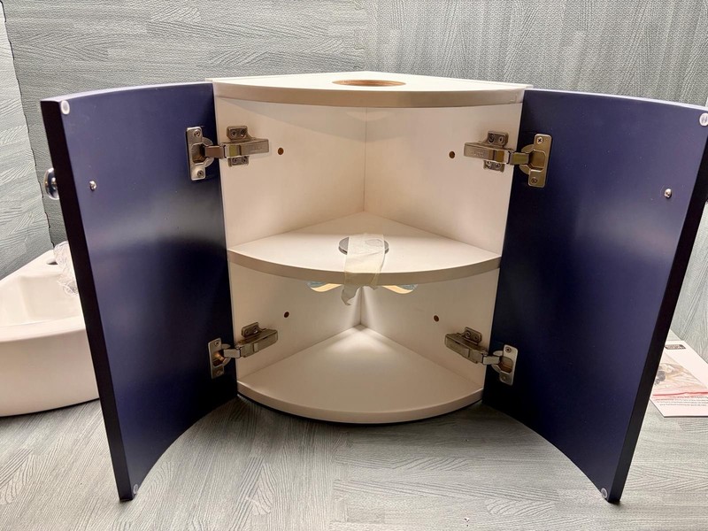 Wall Mounted Corner Single Bathroom Vanity New ARTCHIRLY With Ceramic Vanity Top gallery