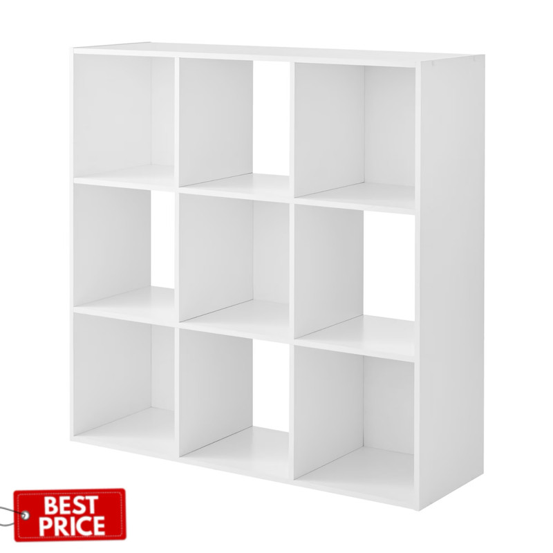 Mainstays 9 Cube Storage Organizer White Shelf Unit Home Storage Furniture gallery