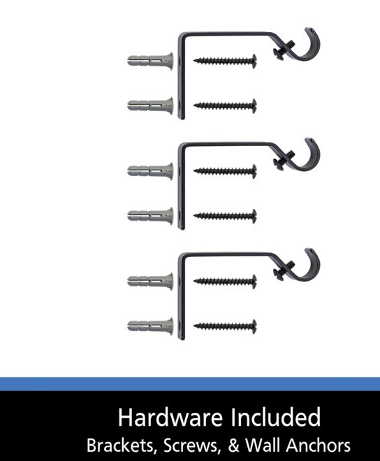 2- Mainstays Adjustable 48”-84” Cedric Petite Cafe Curtain Rod Black 1/2” gallery