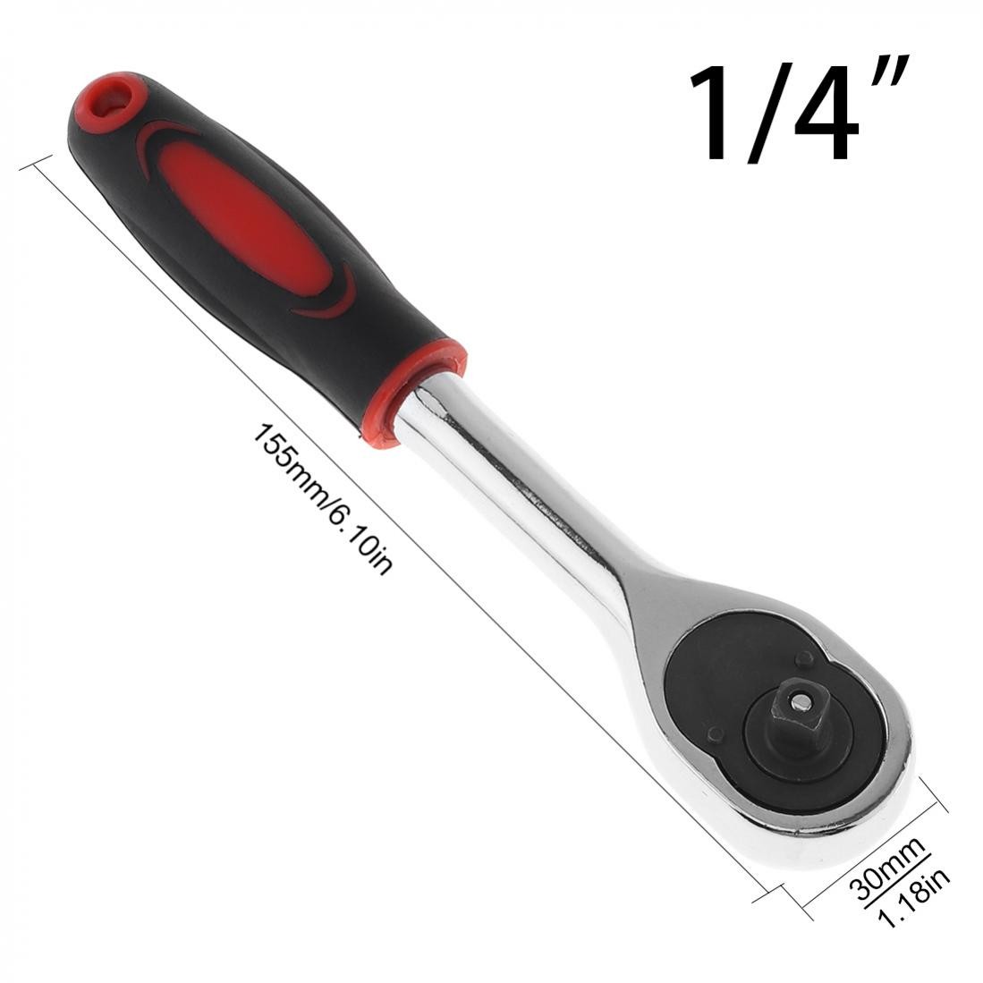 1/4-Inch Drive Ratchet, 24-Tooth Quick-release Ratchet Wrench, 6" Long Handle gallery