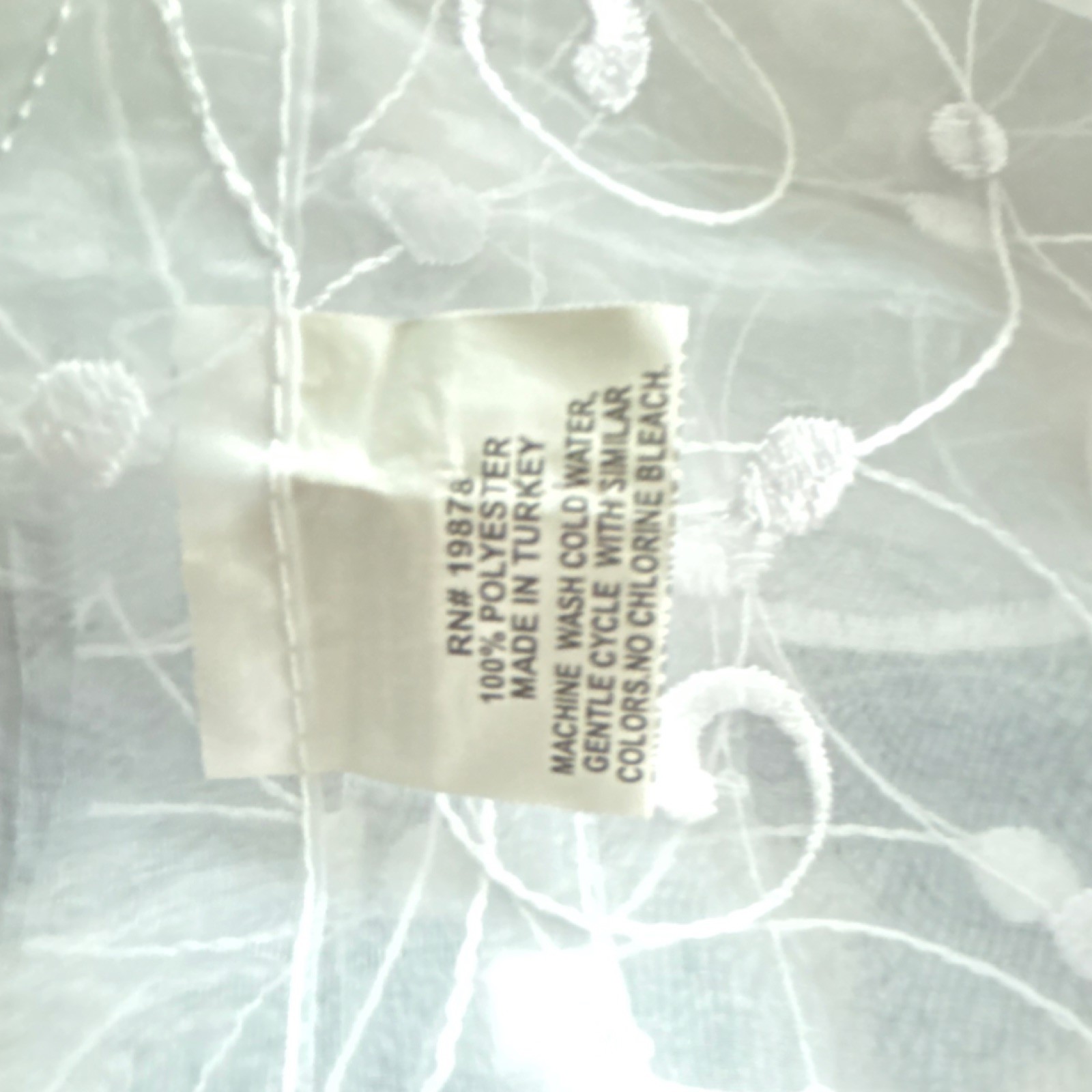 Sheer White Embroidered Polyester SWAG curtain 200” L x 40” W Made in Turkey gallery