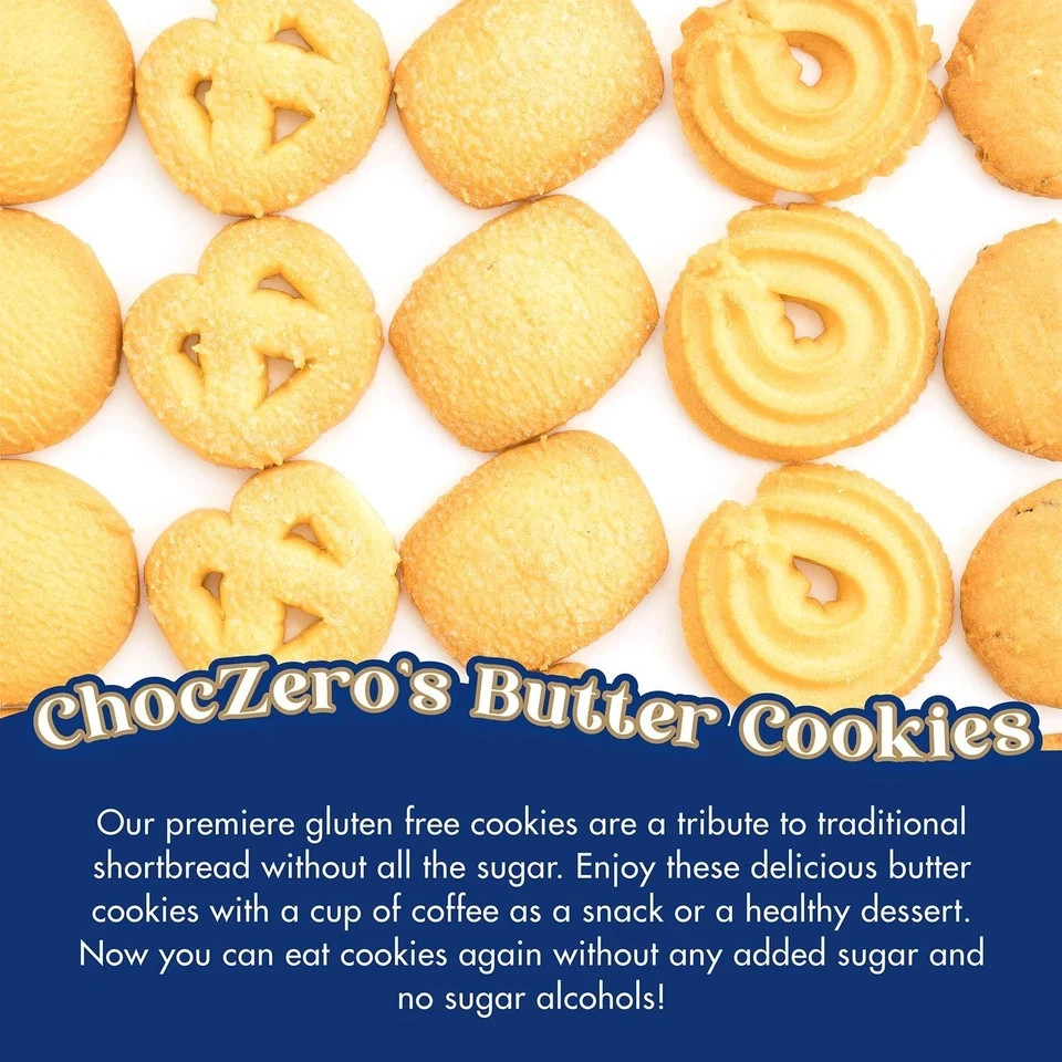 ChocZero Keto Butter Cookies Sugar Free Danish Shortbread Gluten Free 1 box gallery