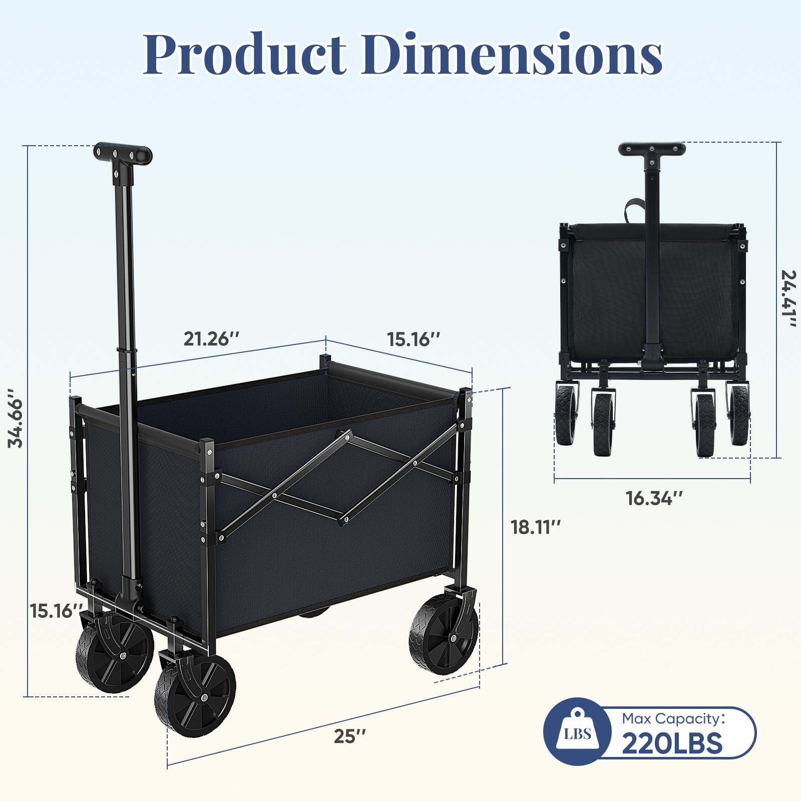 Foldable Trolley, Equipped With Wheels, With A Load Capacity Of 220 Pounds, A St gallery