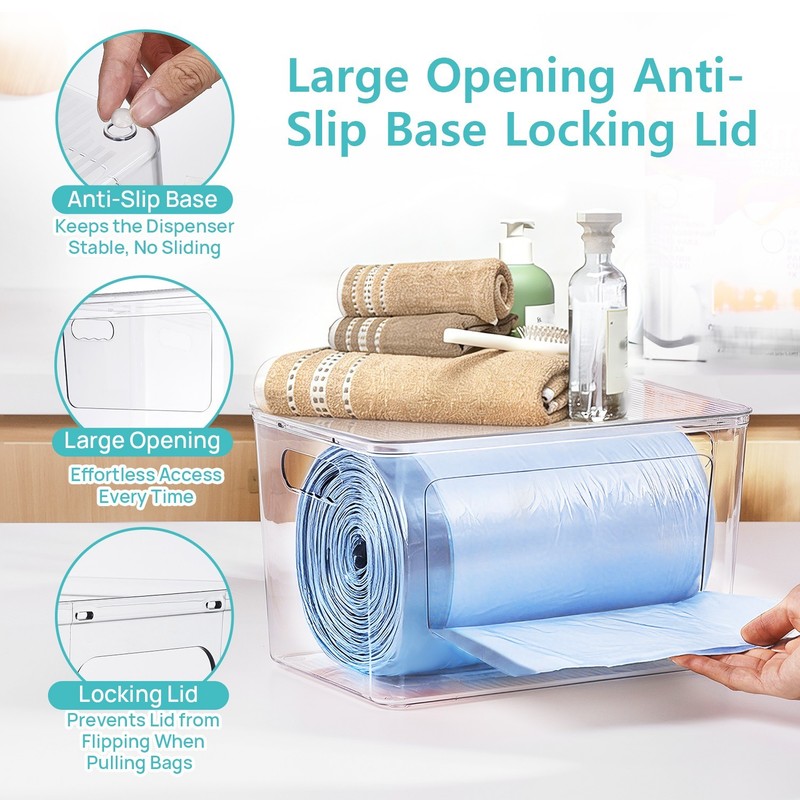2 Pack Trash Bag Holder, Stackable Garbage Bag Dispenser for 13/30/33 Gallon Bag gallery