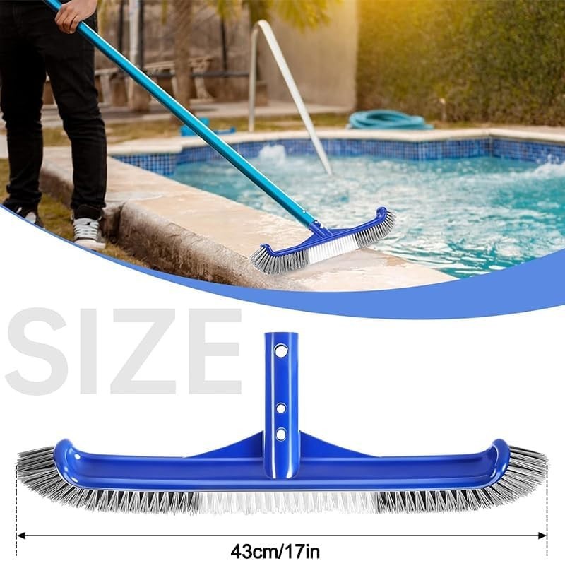 Pool Brush Head, 17" Pool Brushes for Cleaning Pool Walls, Curved Ends High gallery