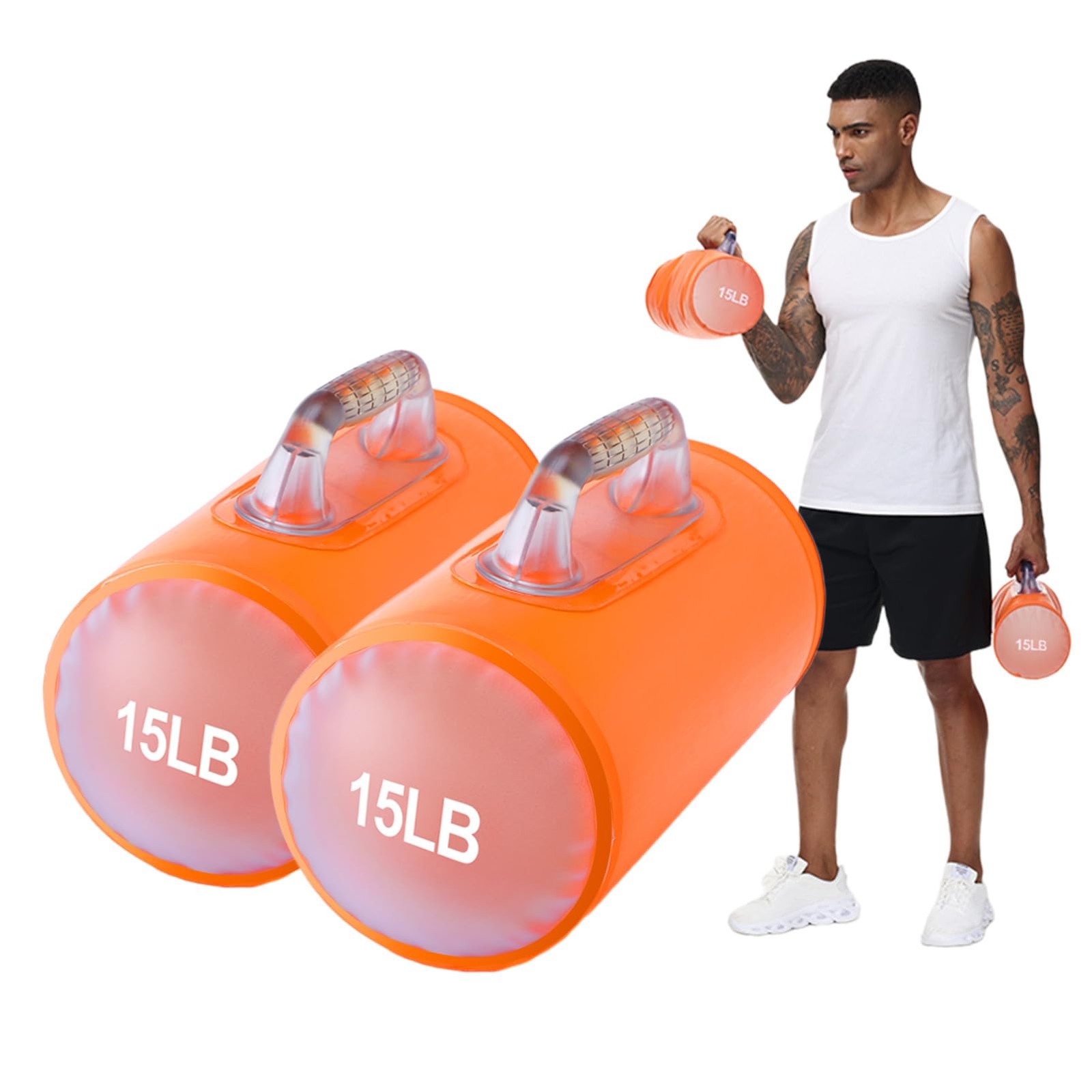 DEIRIS Water-Filled Dumbbells Adjustable Travel Weights Set 4-30LBS gallery